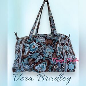 Vera Bradley Mint Paisley Large Duffle Bag EUC